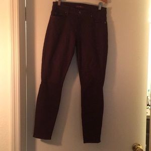 7 for all Mankind Burgundy Coated Jeans